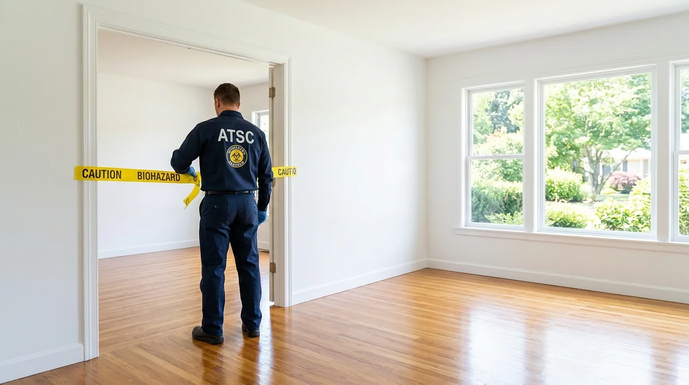 Certified biohazard cleanup crew performing Trauma Scene Cleanup in Westmont